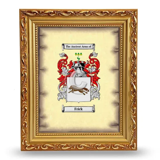 Frick Coat of Arms Framed - Gold