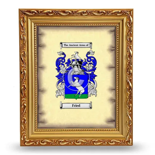 Fried Coat of Arms Framed - Gold