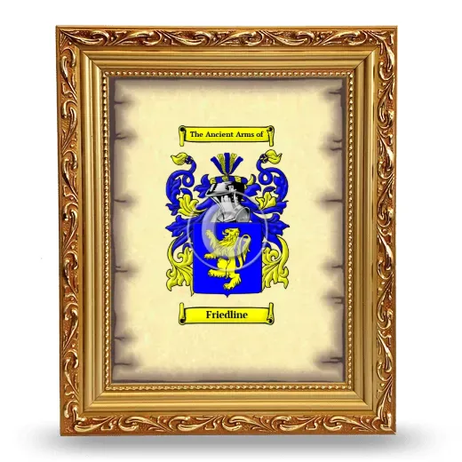 Friedline Coat of Arms Framed - Gold