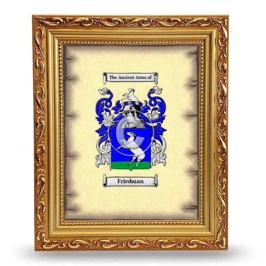 Friedman Coat of Arms Framed - Gold