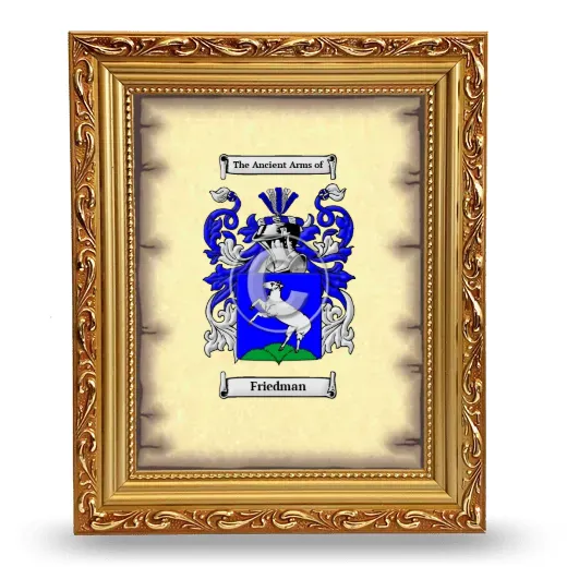 Friedman Coat of Arms Framed - Gold