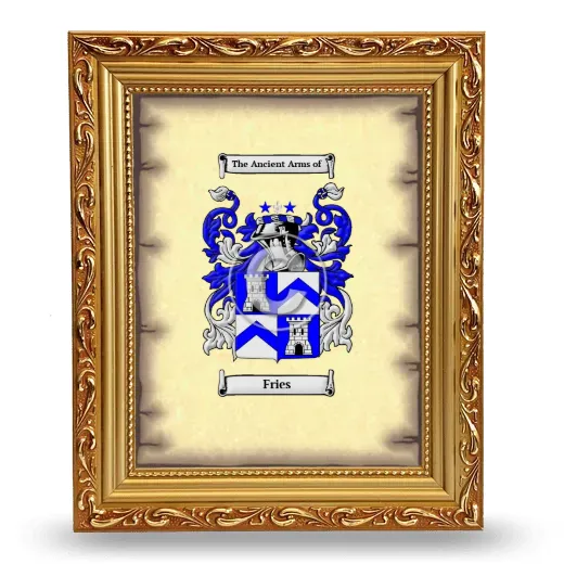 Fries Coat of Arms Framed - Gold