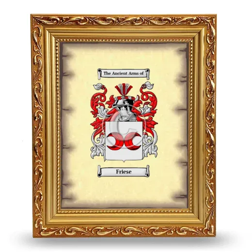 Friese Coat of Arms Framed - Gold