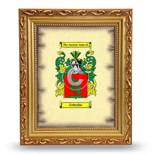 Fritsche Coat of Arms Framed - Gold