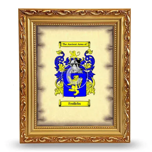 Frolichs Coat of Arms Framed - Gold