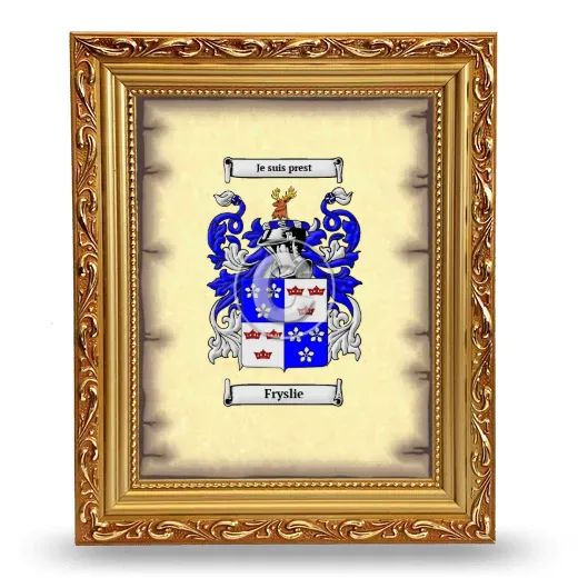 Fryslie Coat of Arms Framed - Gold