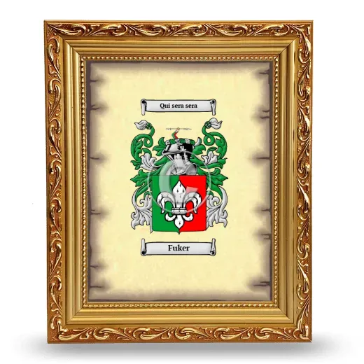 Fuker Coat of Arms Framed - Gold