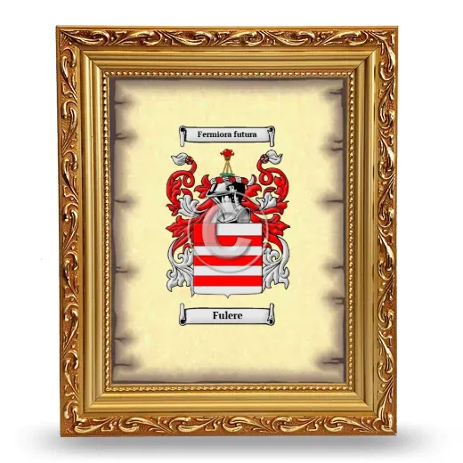 Fulere Coat of Arms Framed - Gold