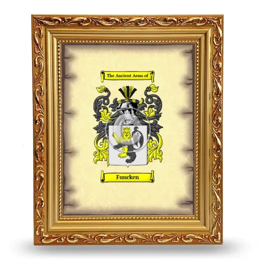 Funcken Coat of Arms Framed - Gold