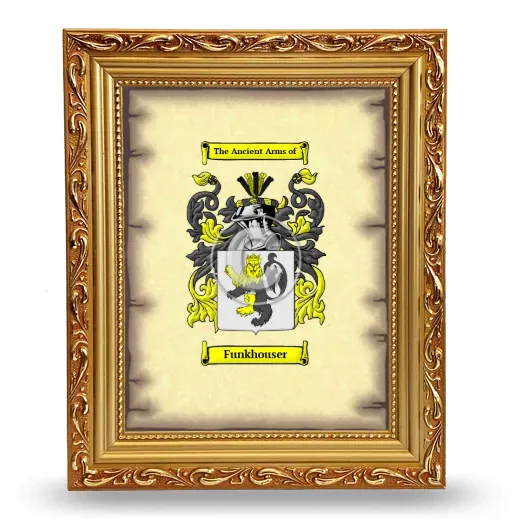 Funkhouser Coat of Arms Framed - Gold