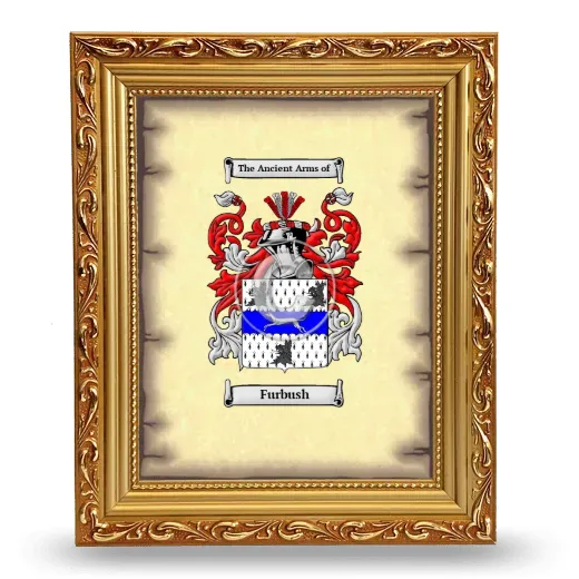Furbush Coat of Arms Framed - Gold
