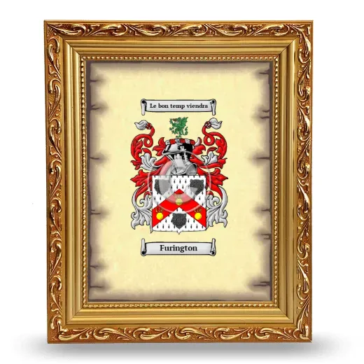 Furington Coat of Arms Framed - Gold