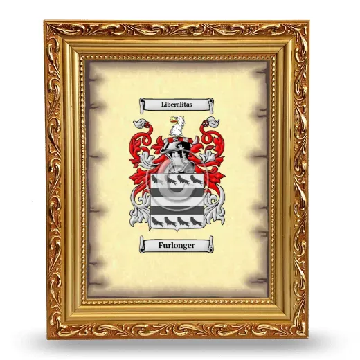 Furlonger Coat of Arms Framed - Gold