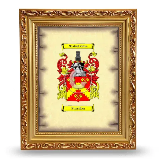 Fursdon Coat of Arms Framed - Gold