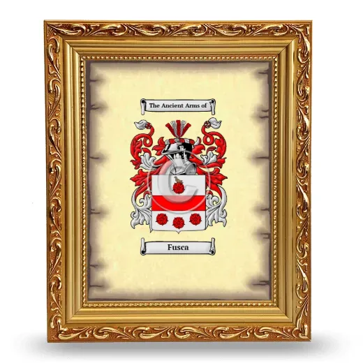 Fusca Coat of Arms Framed - Gold