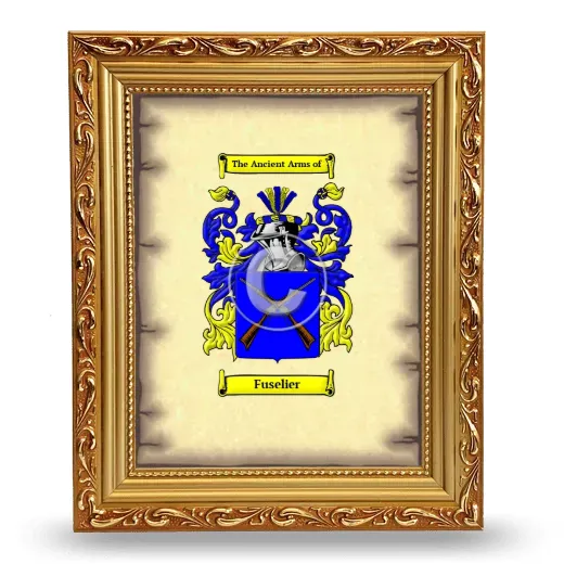 Fuselier Coat of Arms Framed - Gold