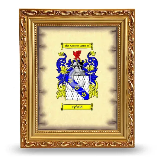 Fyfield Coat of Arms Framed - Gold
