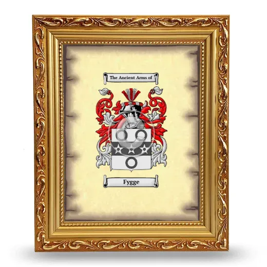 Fygge Coat of Arms Framed - Gold
