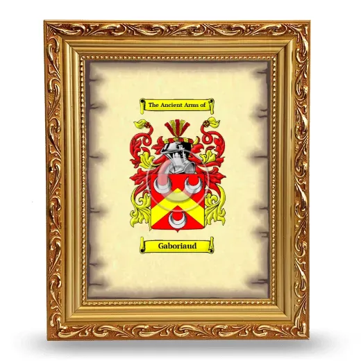 Gaboriaud Coat of Arms Framed - Gold