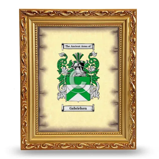 Gabrielsen Coat of Arms Framed - Gold