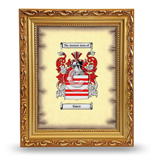 Gaco Coat of Arms Framed - Gold