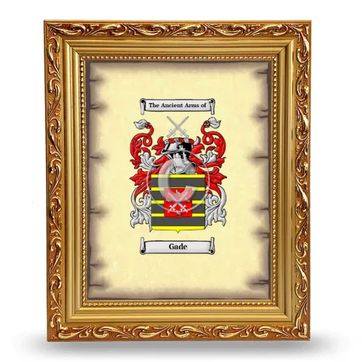 Gade Coat of Arms Framed - Gold