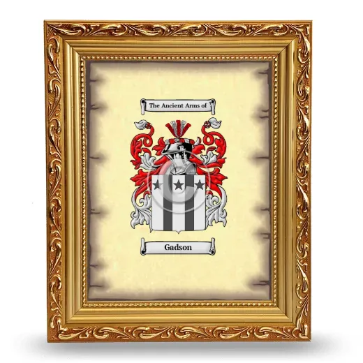 Gadson Coat of Arms Framed - Gold