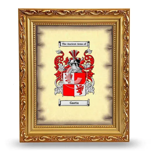 Gaeta Coat of Arms Framed - Gold