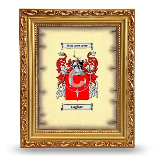 Gaghan Coat of Arms Framed - Gold