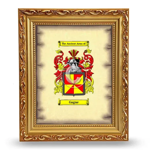 Gagne Coat of Arms Framed - Gold