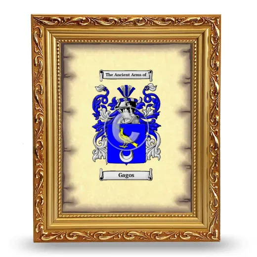 Gagos Coat of Arms Framed - Gold