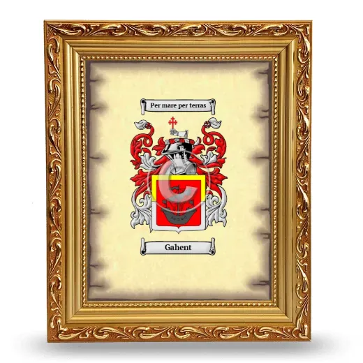 Gahent Coat of Arms Framed - Gold