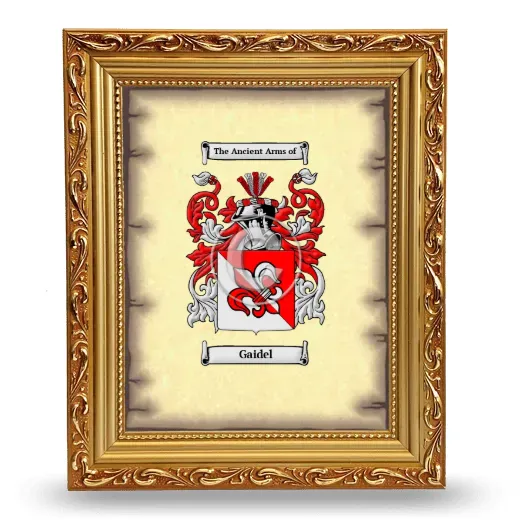 Gaidel Coat of Arms Framed - Gold