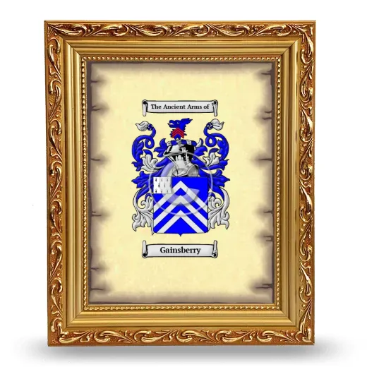 Gainsberry Coat of Arms Framed - Gold