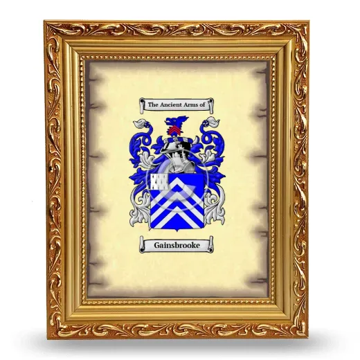 Gainsbrooke Coat of Arms Framed - Gold