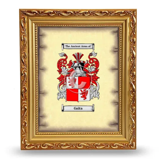 Gaita Coat of Arms Framed - Gold