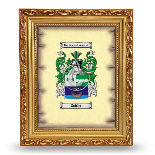 Gaitler Coat of Arms Framed - Gold