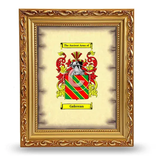 Galceran Coat of Arms Framed - Gold