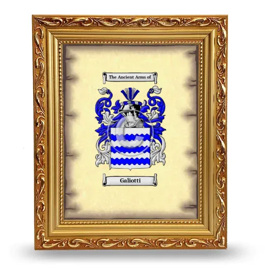 Galiotti Coat of Arms Framed - Gold
