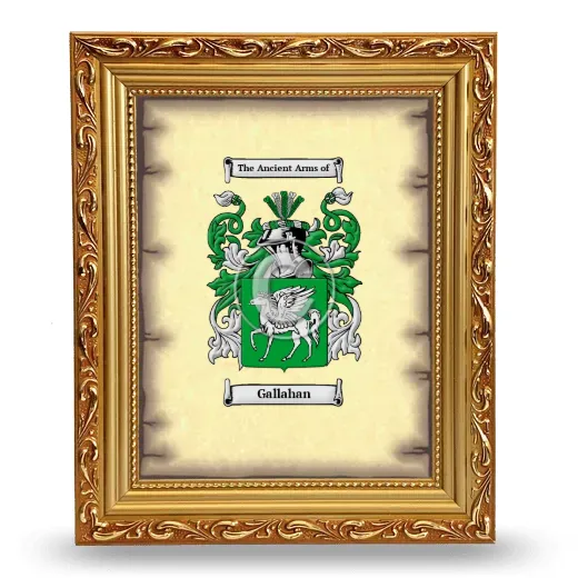 Gallahan Coat of Arms Framed - Gold