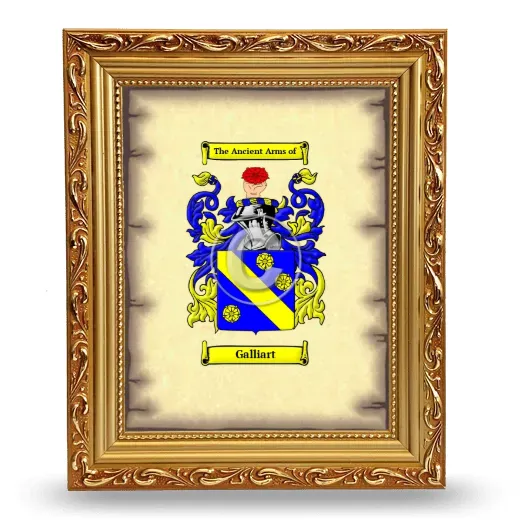 Galliart Coat of Arms Framed - Gold