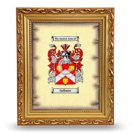 Gallonte Coat of Arms Framed - Gold