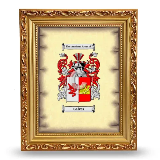 Galves Coat of Arms Framed - Gold