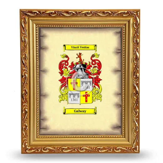 Galway Coat of Arms Framed - Gold