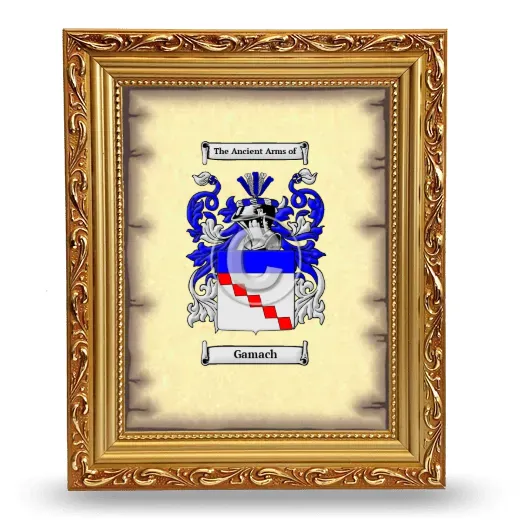 Gamach Coat of Arms Framed - Gold