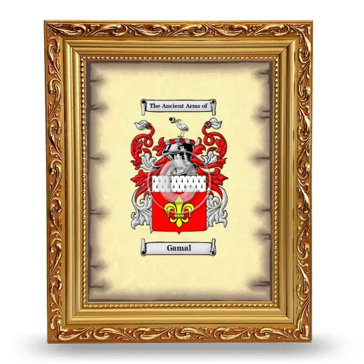 Gamal Coat of Arms Framed - Gold