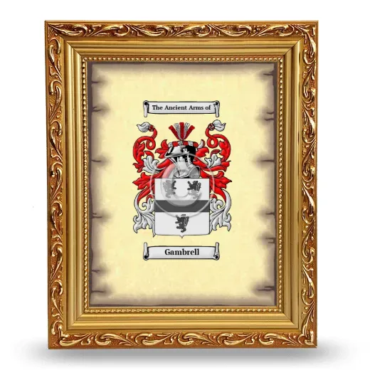 Gambrell Coat of Arms Framed - Gold
