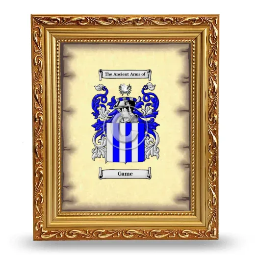 Game Coat of Arms Framed - Gold