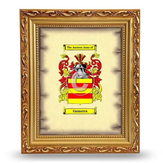 Gamerra Coat of Arms Framed - Gold