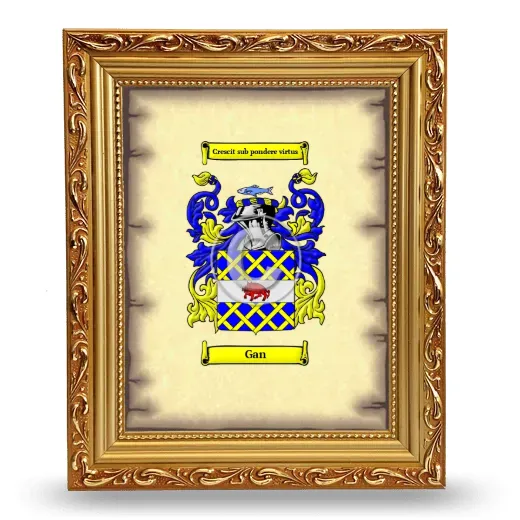 Gan Coat of Arms Framed - Gold